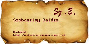 Szoboszlay Balázs névjegykártya