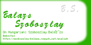 balazs szoboszlay business card